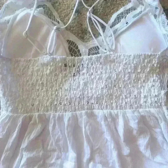 J for Justify Womens White Lace Peplum Tank M - Picture 9 of 14